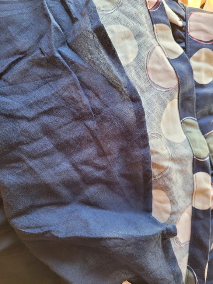 Superbe jupe Okaïdi 10 ans, marine a ronds pastels - photo numéro 7