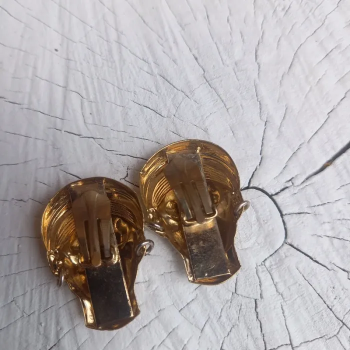 Boucles d'oreilles clips vintage hetnique - photo numéro 4
