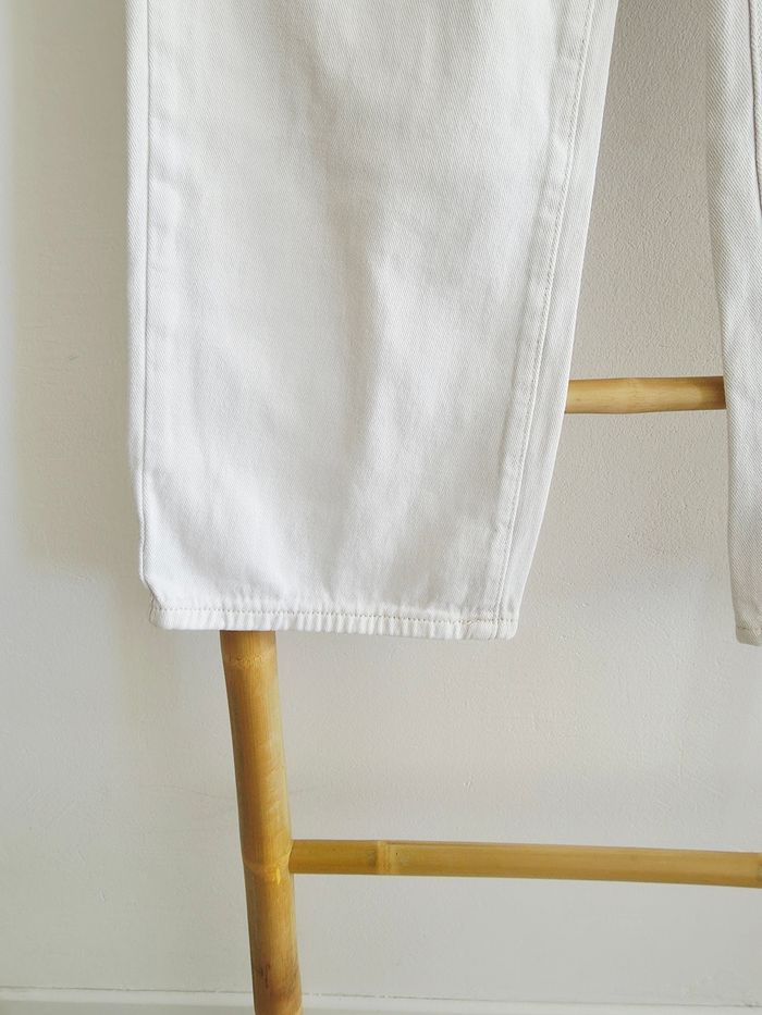 Jeans jambes larges type wide blanc cassé - photo numéro 3