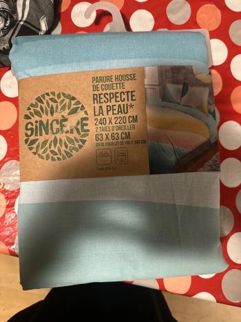 Parure housse de couette et 2 tête de oreilles 100pour 100 coton