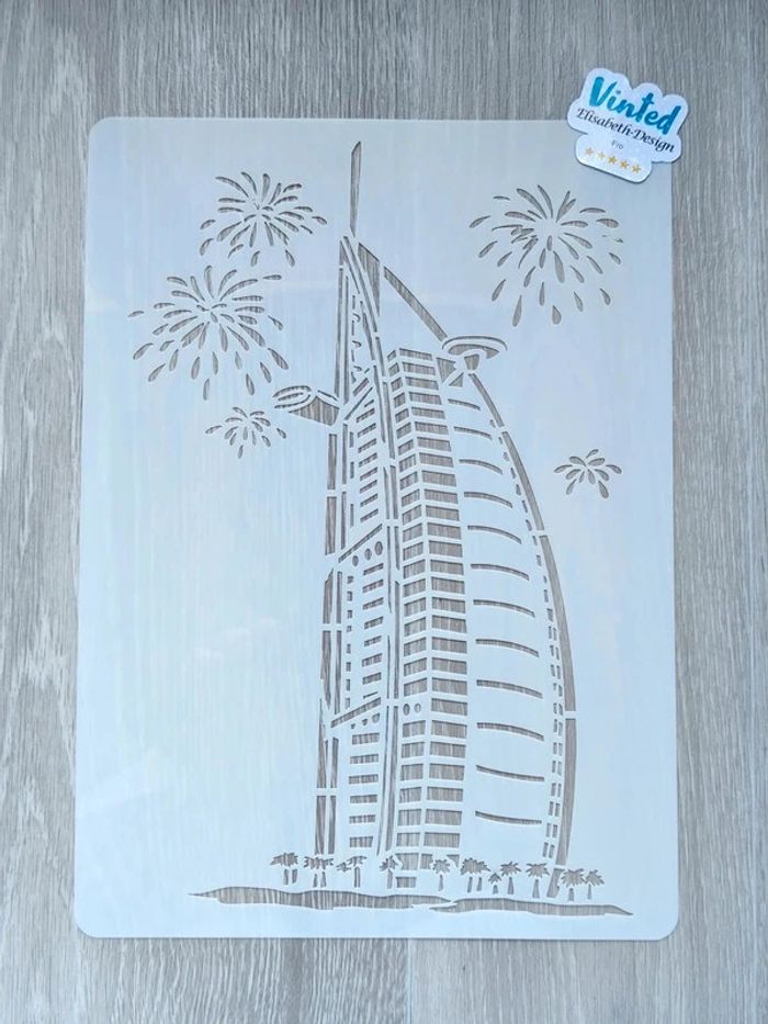 Grand Pochoir A4 de la tour Burj al-Arab à Dubaï