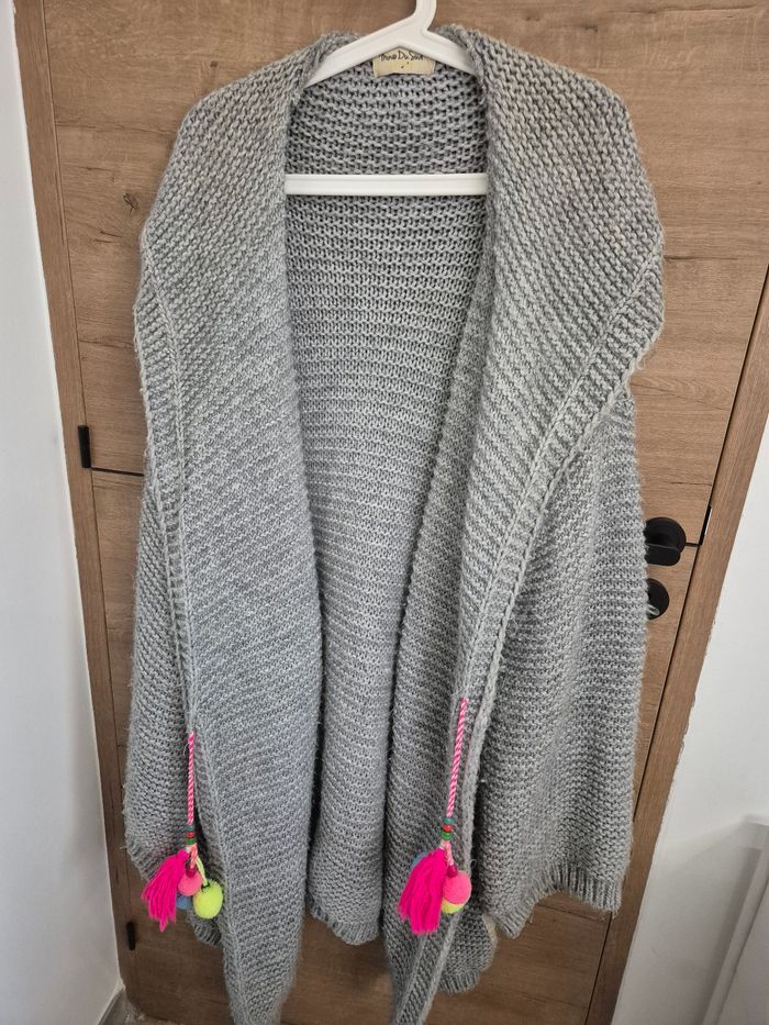 Gilet oversize gris cocooning Mino Du Sud taille unique - photo numéro 2