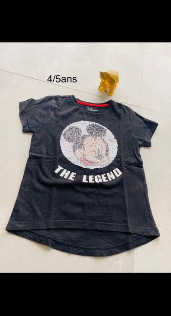Tee shirt sequins Mickey 4/5 ans