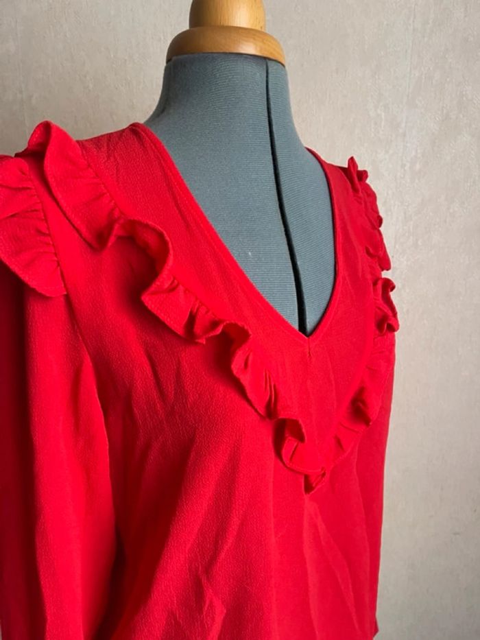 Blouse fluide volants col V T38 - photo numéro 6