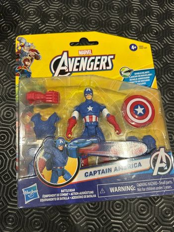 Marvel Epic Hero Series Battle Gear Figurine d'action Captain America, 10,2 cm, jouets super-héros Avengers