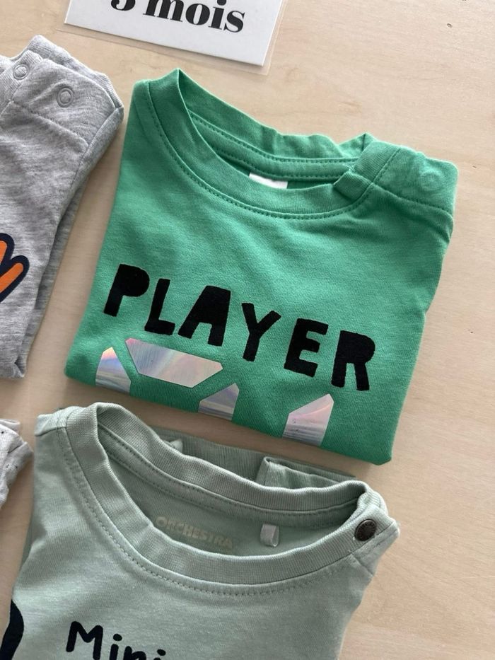 4 hauts manche longue - bébé garçon - taille 3 mois - photo numéro 3