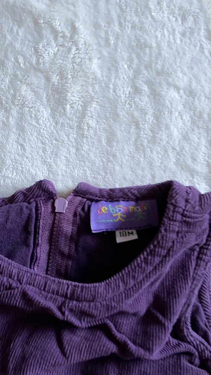 Robe hiver velours côtelé - violet - photo numéro 4