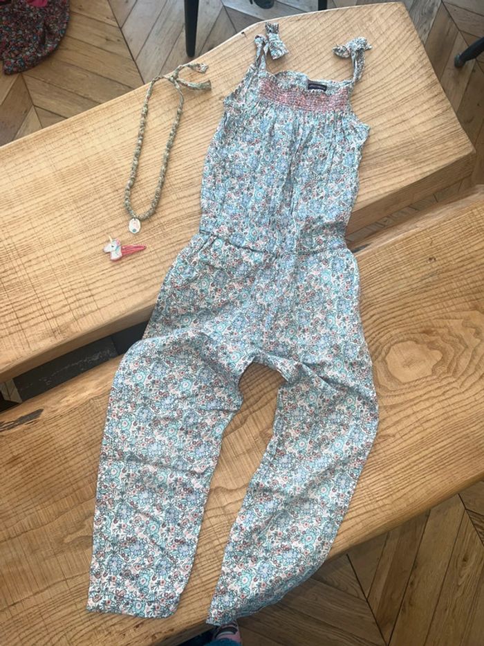 Ensemble Liberty fleurs combi combinaison sergent major 7 ans pince à cheveux collier licorne - photo numéro 2