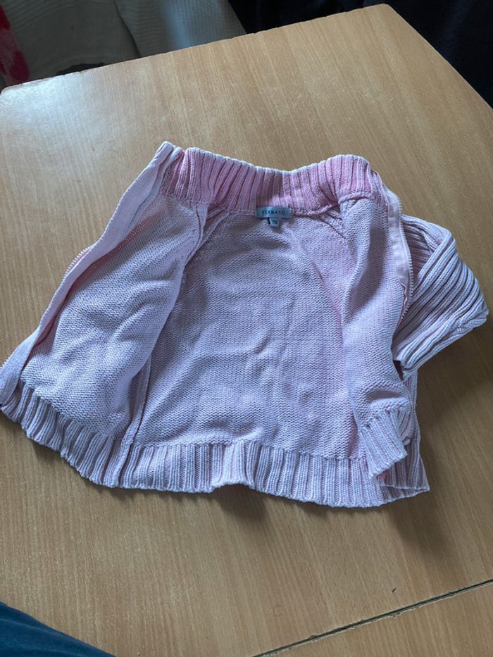 Gilet en laine rose tex basic taille 12 mois - photo numéro 2