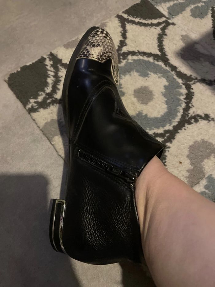 Bottines exclusives en cuir, noir - photo numéro 11