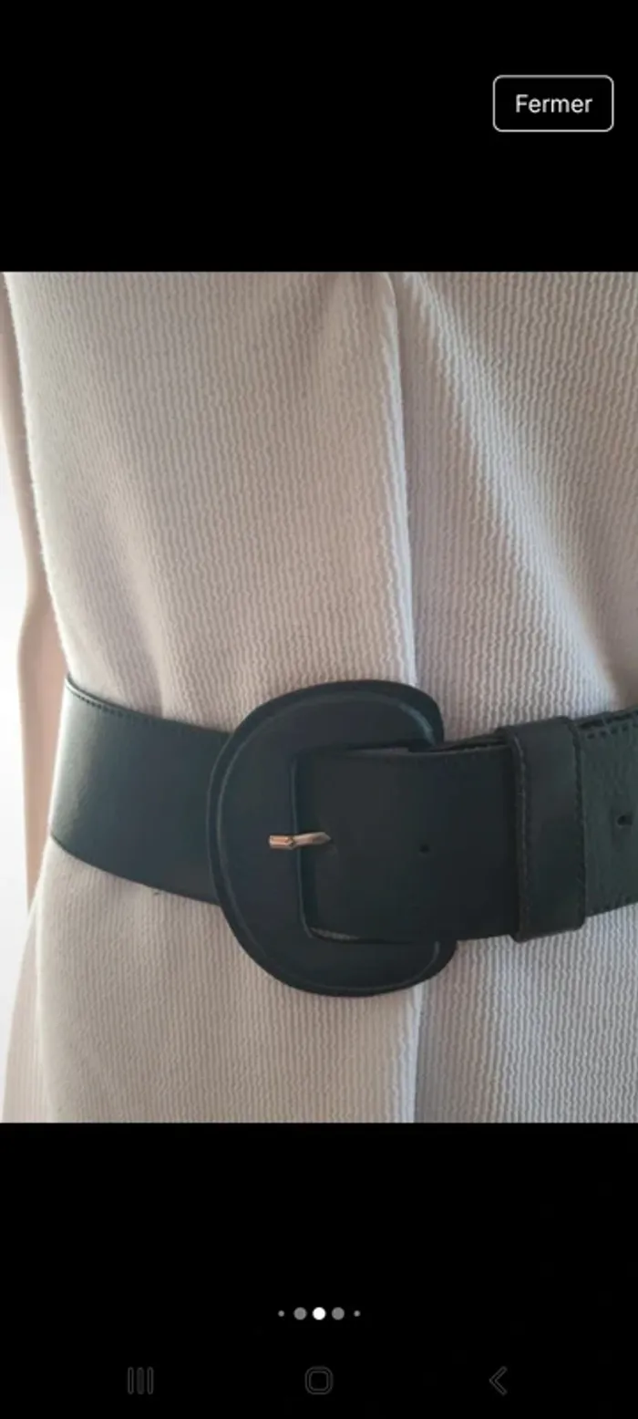 Ceinture en cuir noir Bradbury 80cm Handmade - photo numéro 4