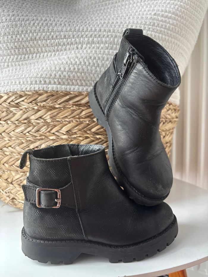 Bottines en cuir noir Gémo - photo numéro 2