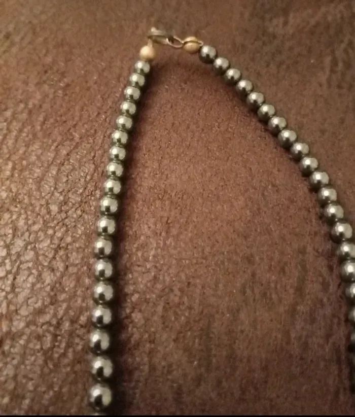 Collier pendentif coeur perles vintage - photo numéro 5