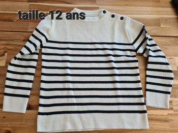 Pull en laine marinière 12ans Mousqueton