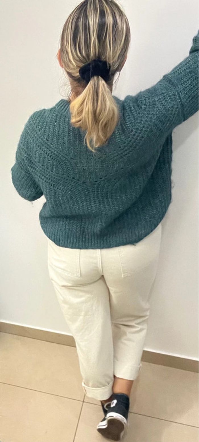 Pull Doux Maille Ajourée Taille L - photo numéro 6