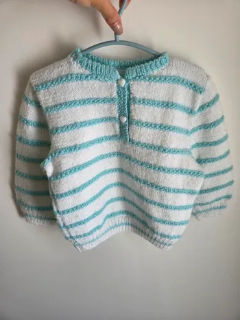 Pull tricoté main 2-3 ans