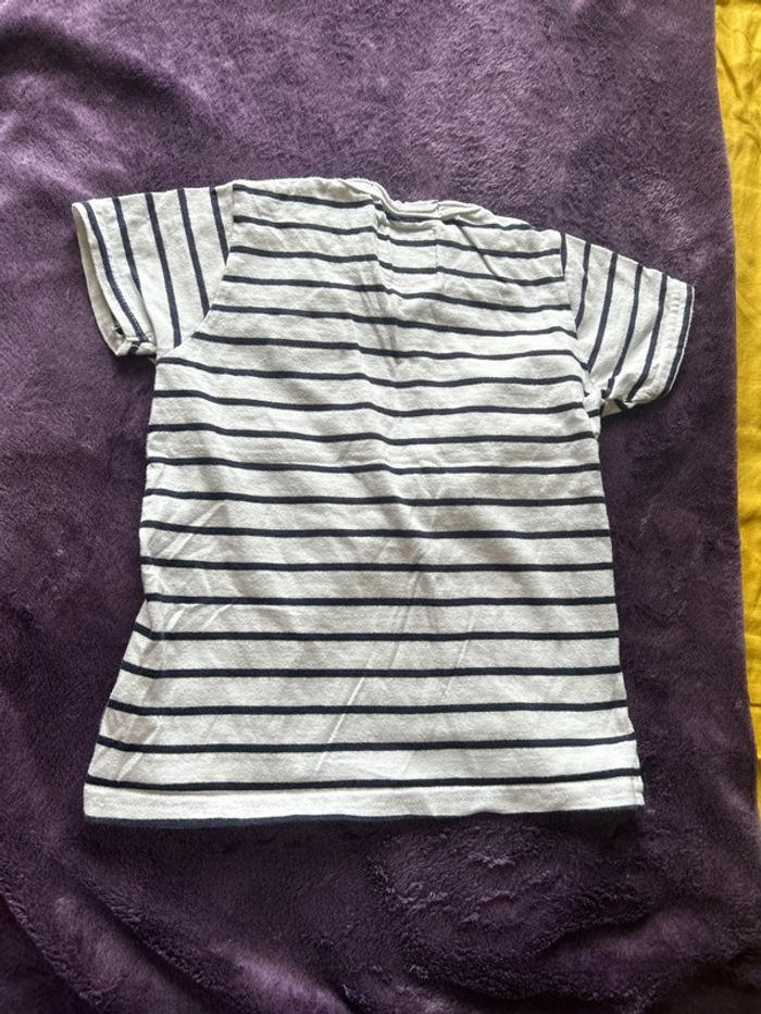 T-shirt en coton Ritchie Jeans rayé marine et blanc taille 3ans. - photo numéro 4