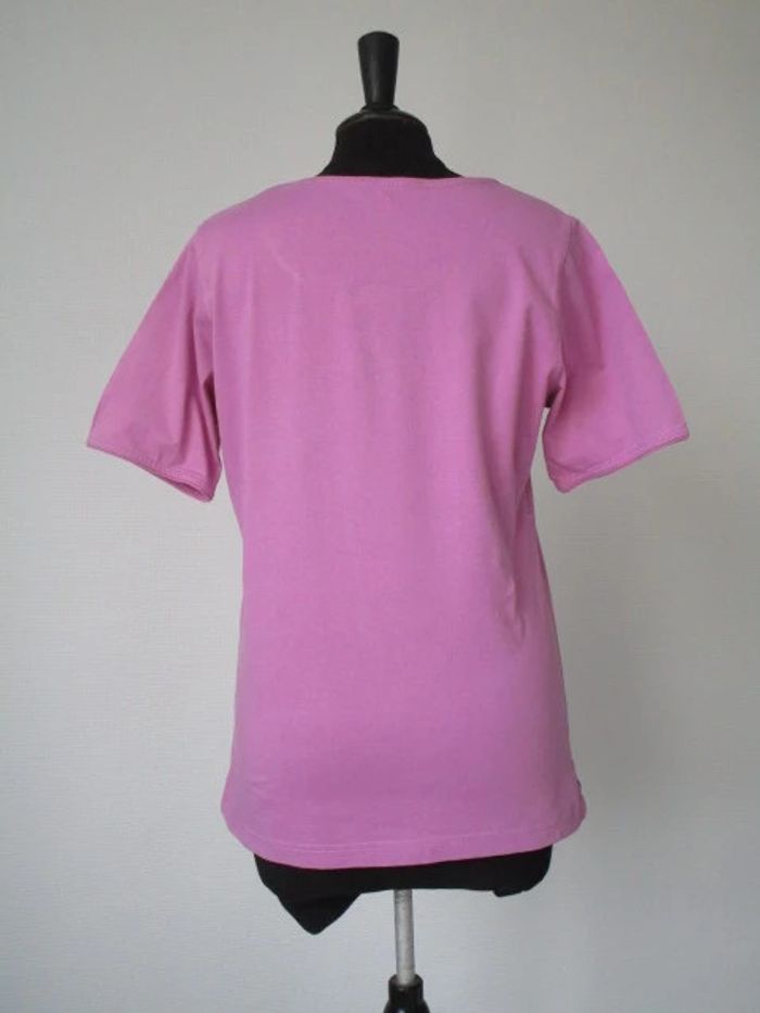 T-shirt mauve vintage fleurs 38/40 TBE - photo numéro 5