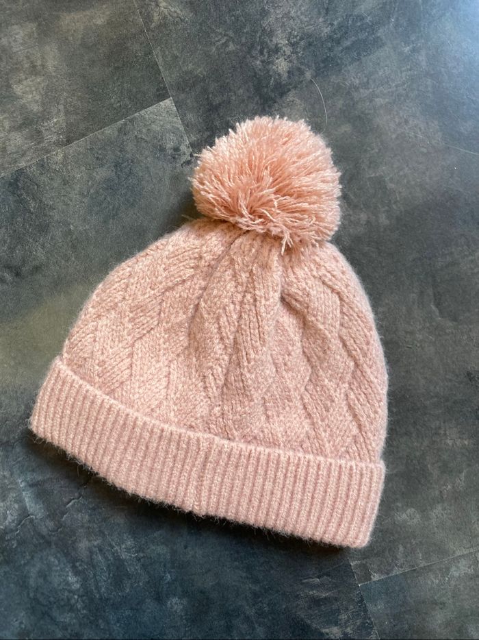 Bonnet pompon rose doublé polaire 2/3 ans kiabi - photo numéro 2