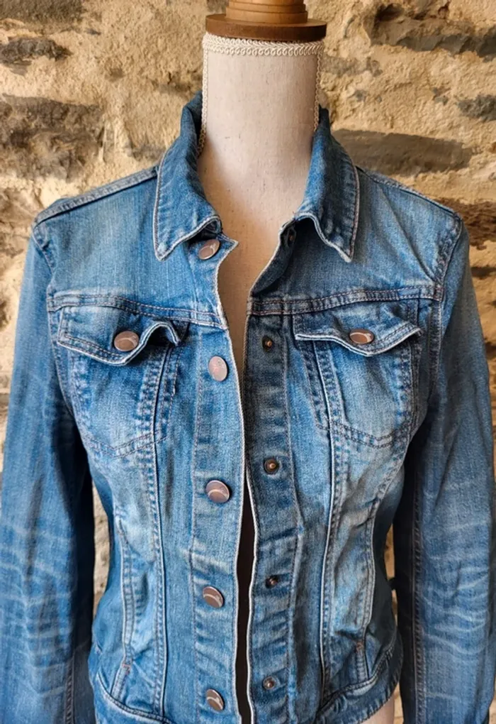 Veste en jean bleue claire Camaïeu Taille 36