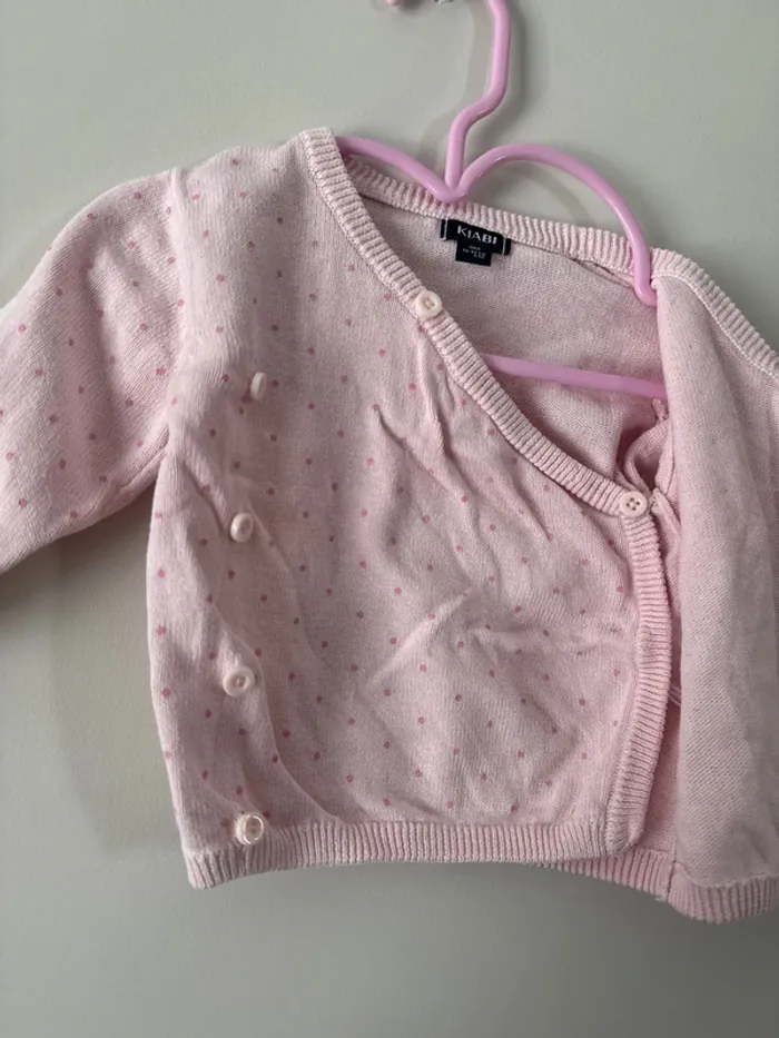 👚 gilet rose cache cœur - bébé fille - 3 mois - Kiabi très bon état - photo numéro 5
