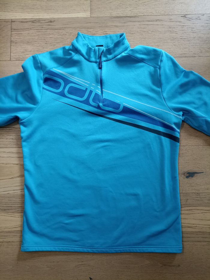 Pull col 1/2 zip manches longues Odlo bleu homme taille XL