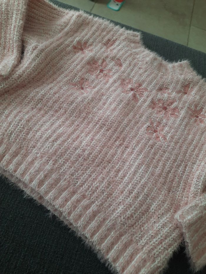 Pull rose fleuri DPAM - photo numéro 2