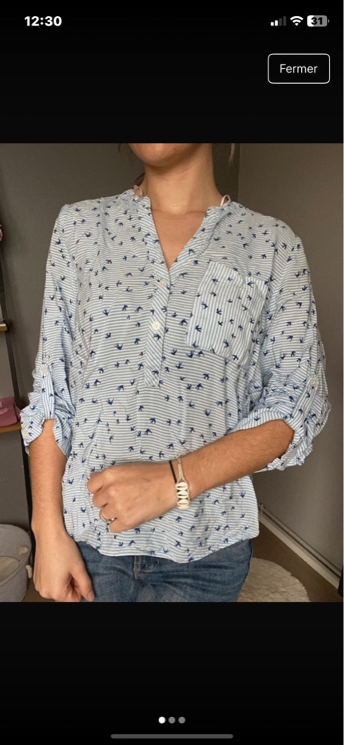 Blouse bleu atmosphère taille m