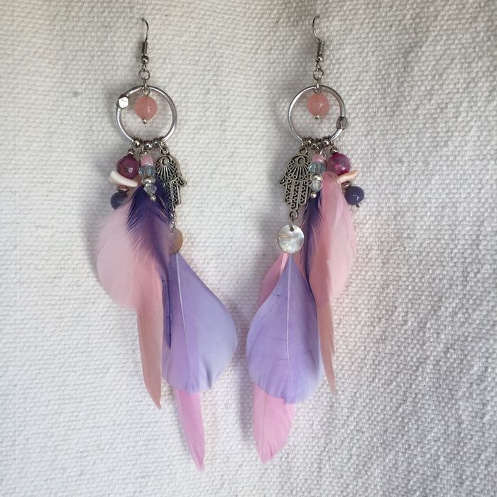 Boucles d’oreilles plumes pièces uniques