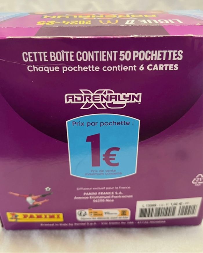 Boîte de 50 sachets de cartes à collectionner panini adrenalyn XL foot ligue 1 2024/2025 - photo numéro 3
