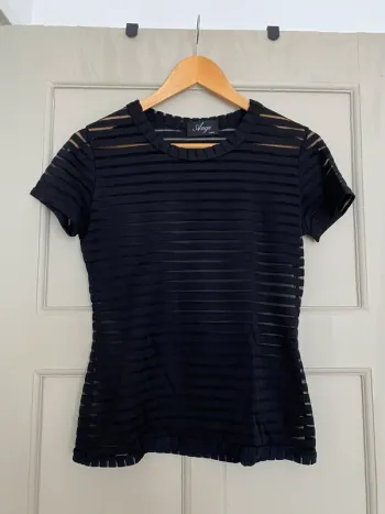 Tee shirt rayures transparentes ange paris soirée