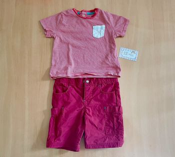 Bermuda et tee-shirt Vert Baudet 12 mois