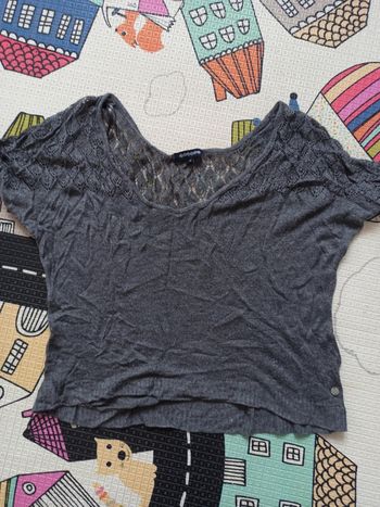 T-shirt bonobo gris à paillettes