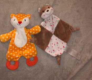 Doudou plat renard cœur fleur Tom et kiddy neuf