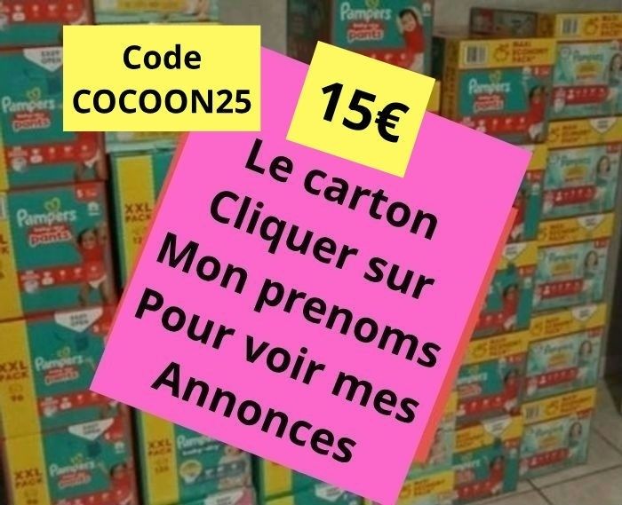 Couches pampers taille 2,3,4,4+,5,5+,6,7,8 baby dry premiim harmonie pants