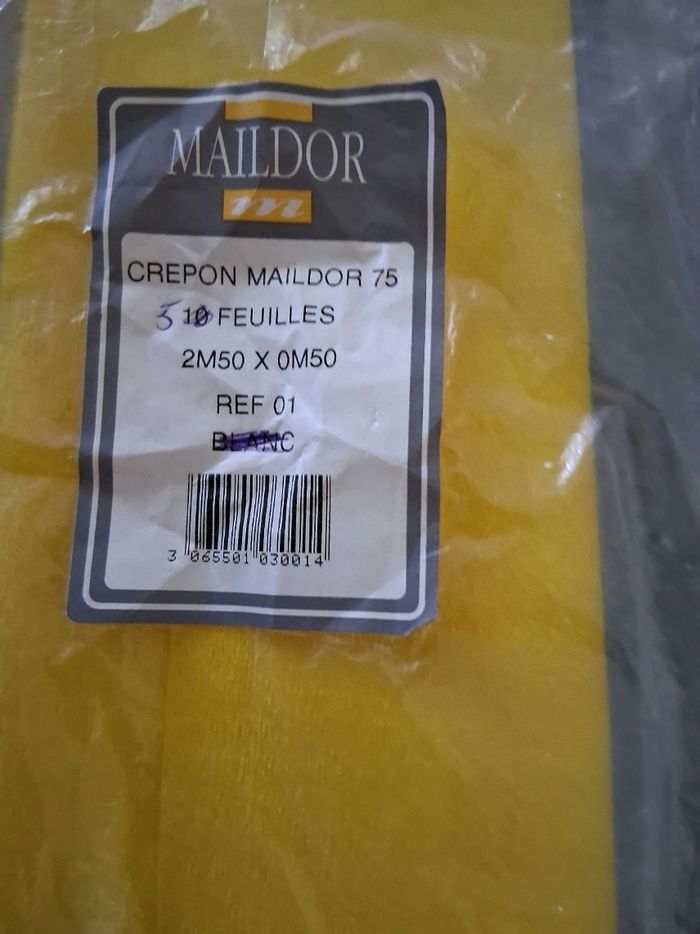 Lot de 5 rouleaux crépon jaune et noir - photo numéro 2