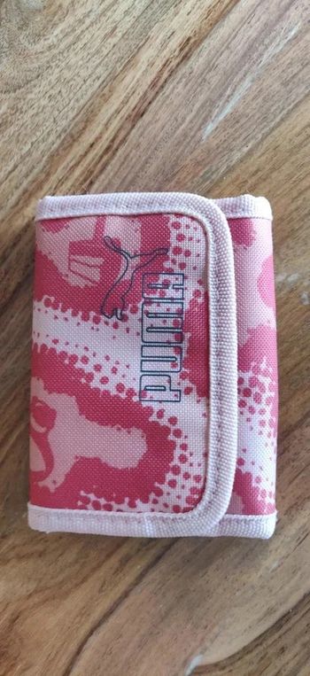 Petit porte-monnaie à scratch Puma rose