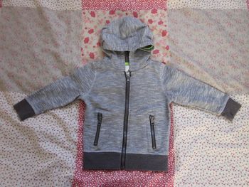 Gilet zippé à capuche gris 24 mois