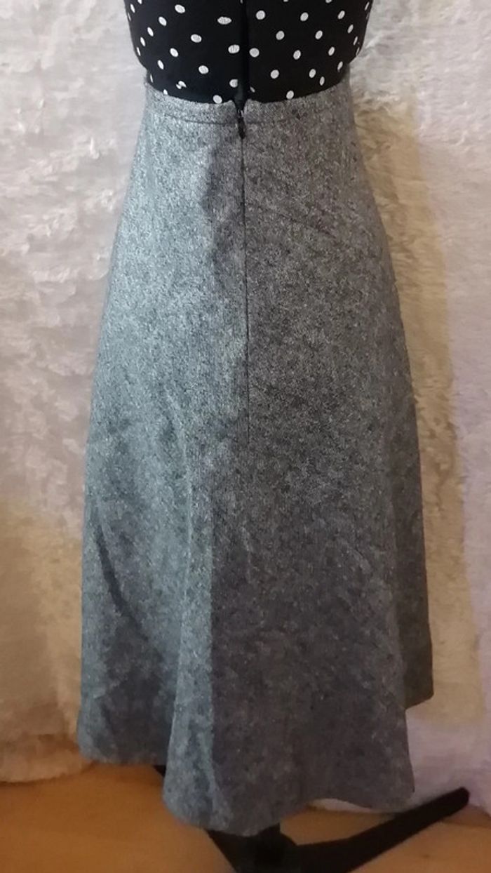 Jupe mi-longue grise type laine Autre ton - photo numéro 4