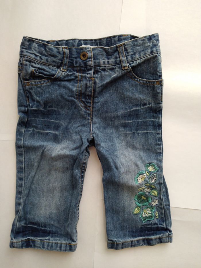 #lot De 2 Jeans Bébé Fille Taille 12 Mois - photo numéro 3