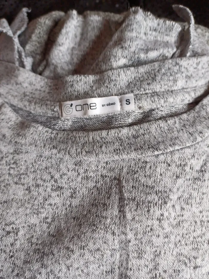 Pull gris chiné taille S - photo numéro 7