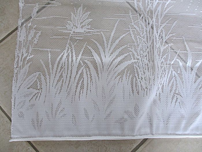 Voilage blanc motif paysage avec étang, cygnes et moulins à vent Décorêve - photo numéro 7