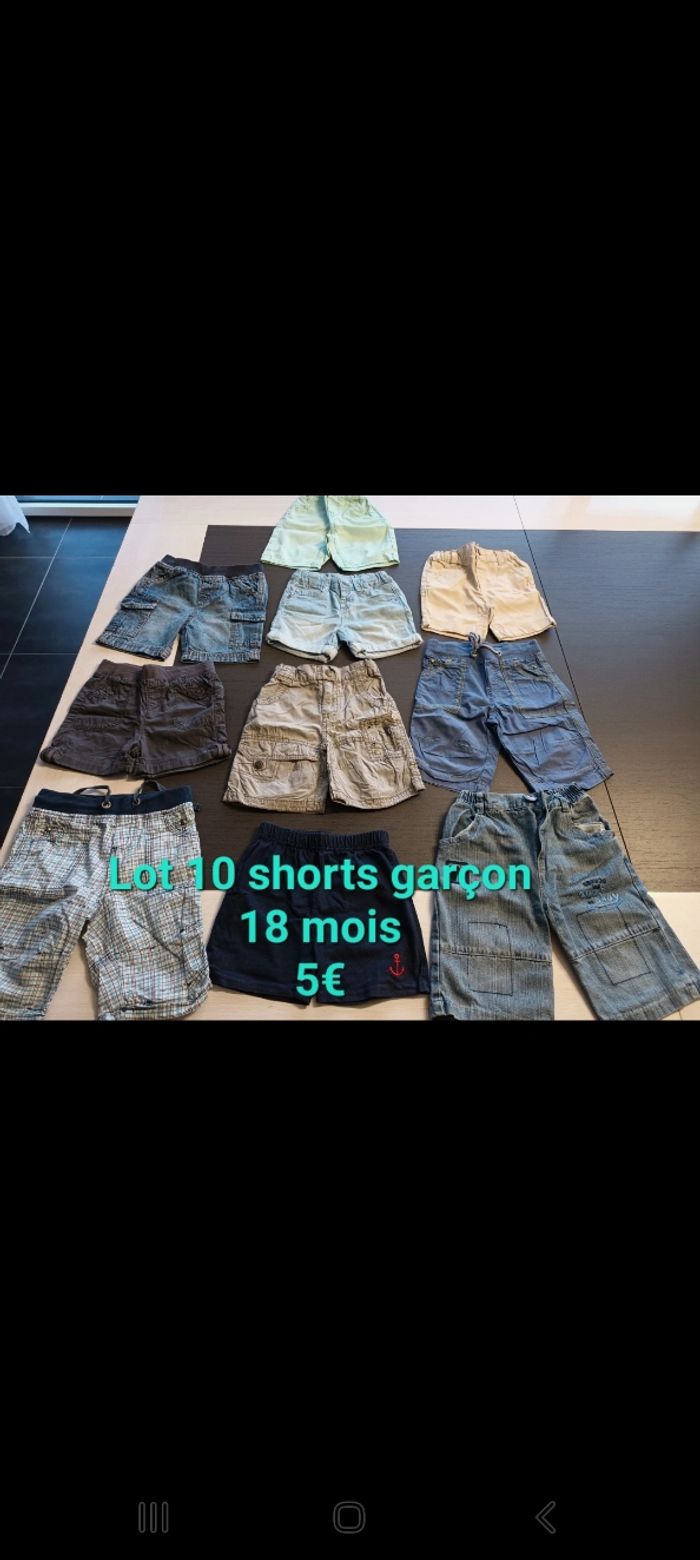 Lot 10 shorts garçon 18mois