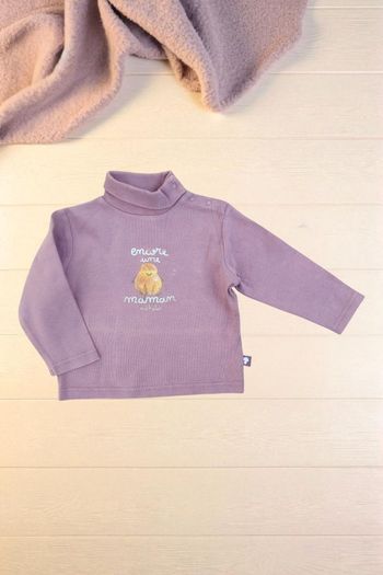 Pull bébé Cadet Rousselle – vintage – mauve – 12 mois