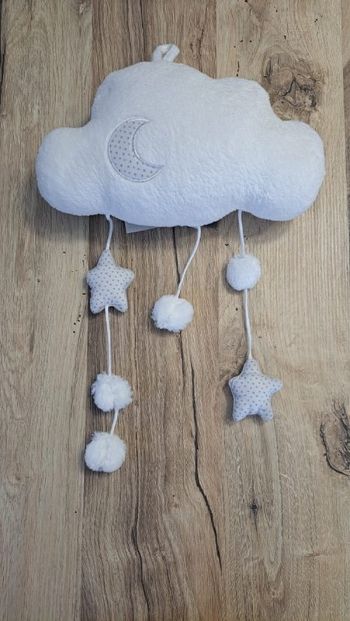 Mobile musical + suspension décorative nuage Noukie's thème poudre d'étoile NEUF