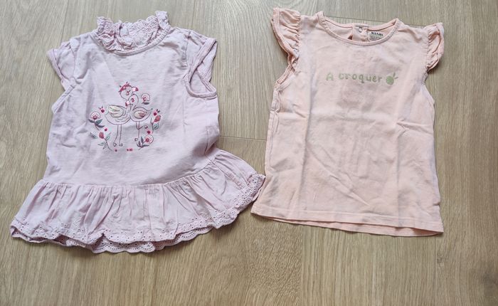 Lot t-shirts manches courtes fille 18 mois - photo numéro 2