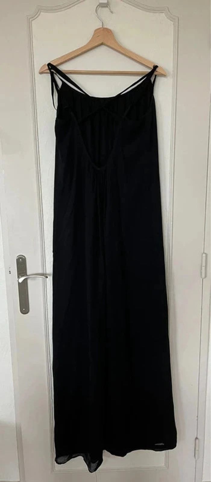 Robe longue en soie Bel-Air noire taille 1 (36) fluide & bretelles réglables - photo numéro 3