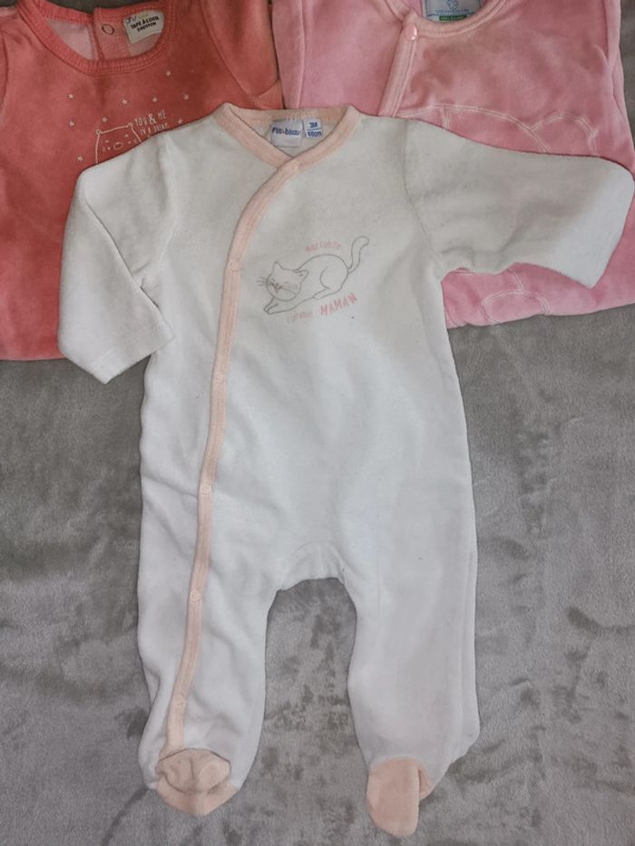 Lot pyjama chaud 3 mois fille - photo numéro 2