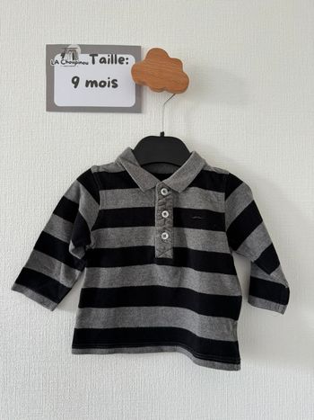 Polo manches longues - taille 9 mois 🌼