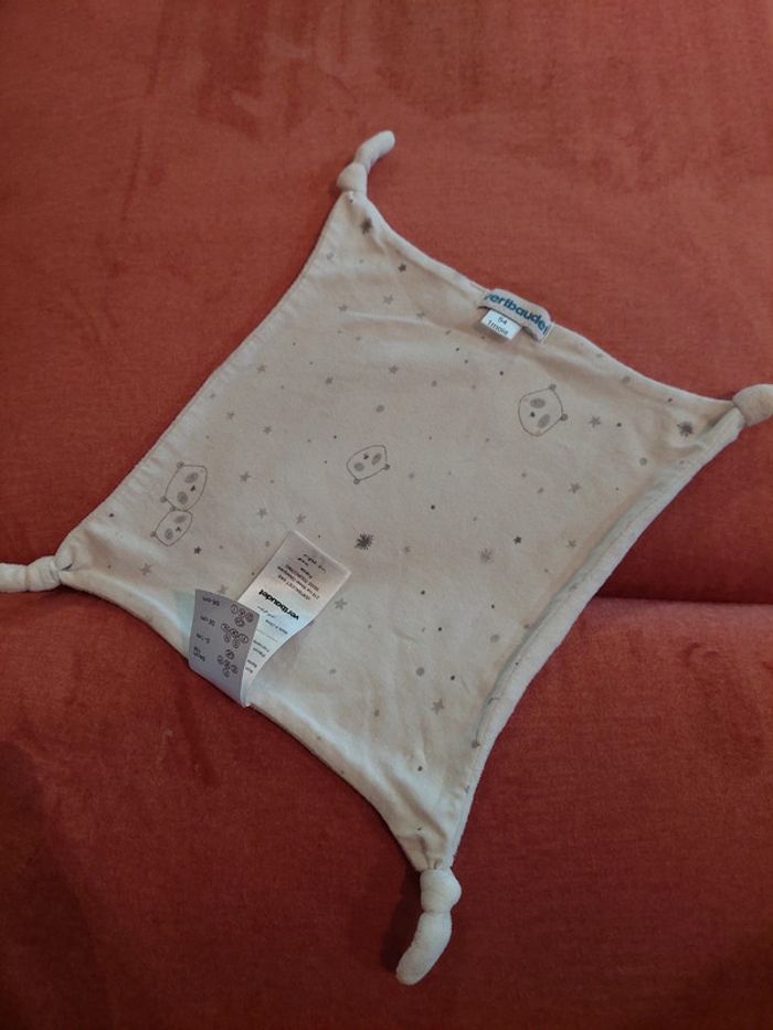 #06 Verbaudet - doudou mouchoir blanc panda